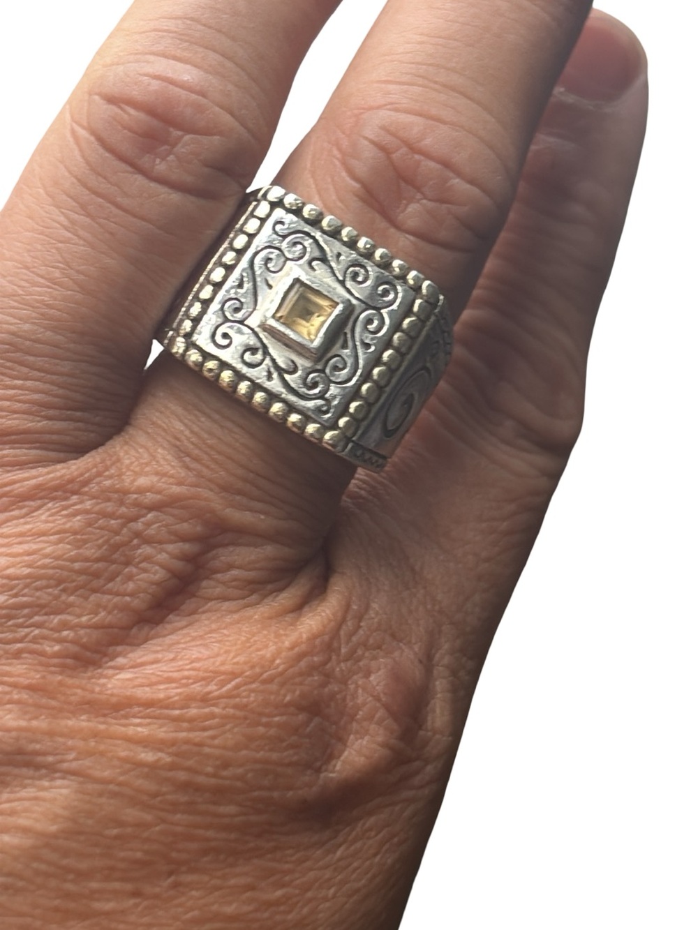 Very Rare Sterling Silver Brighton Ring with Citrine